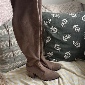 Women's Brown Suede Over The Knee Boots